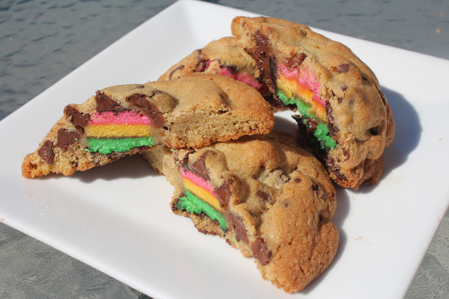 Custom Stuffed Chocolate Chunk with Rainbow Cookies